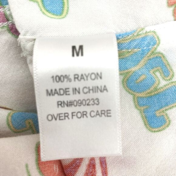 PacSun Smiley Face Button Shirt M Retro 70s Hippie Graphic Print - Picture 13 of 15